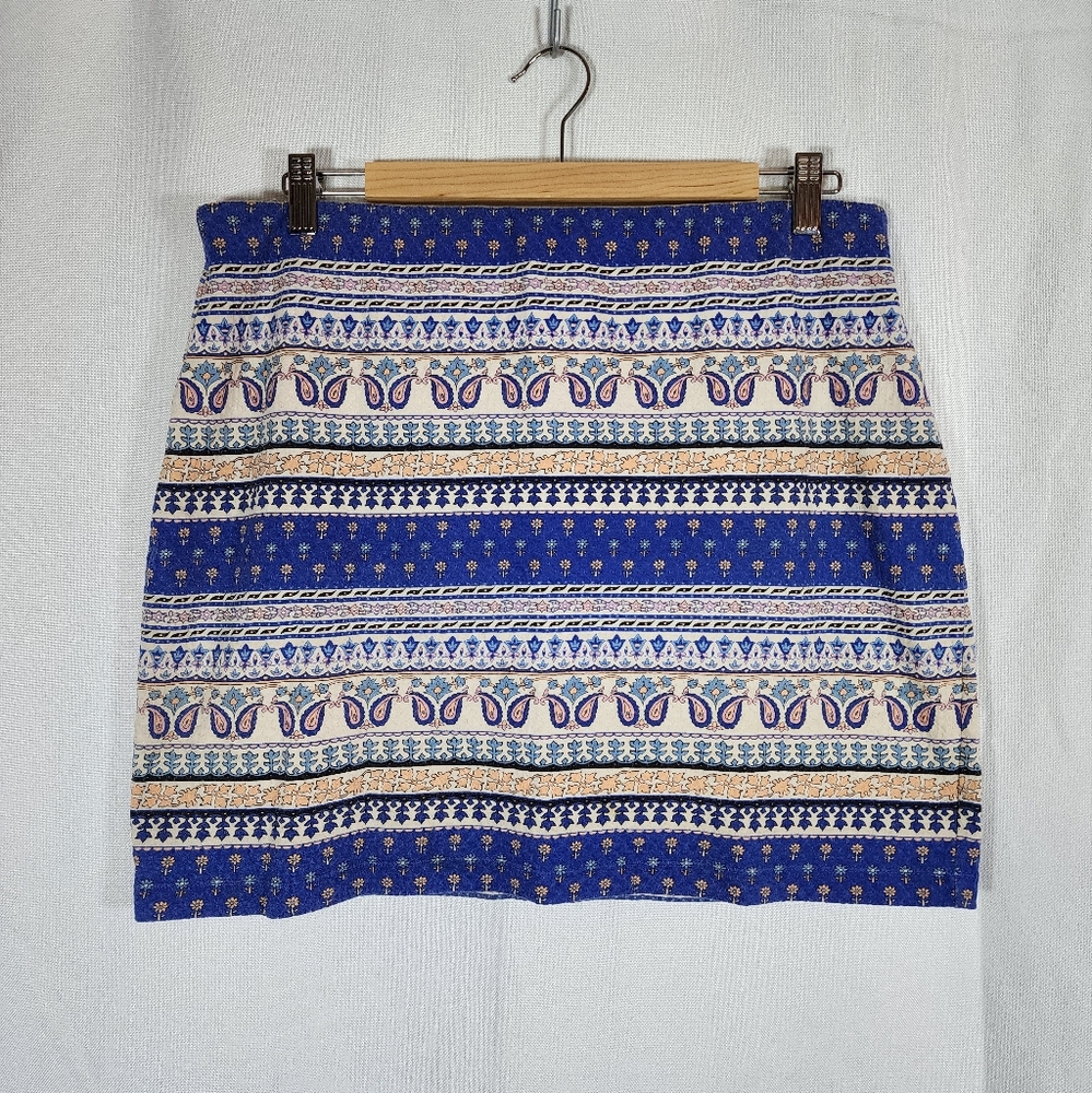 Chelsea & Violet Blue Patterned Women's Mini Skirt Size L